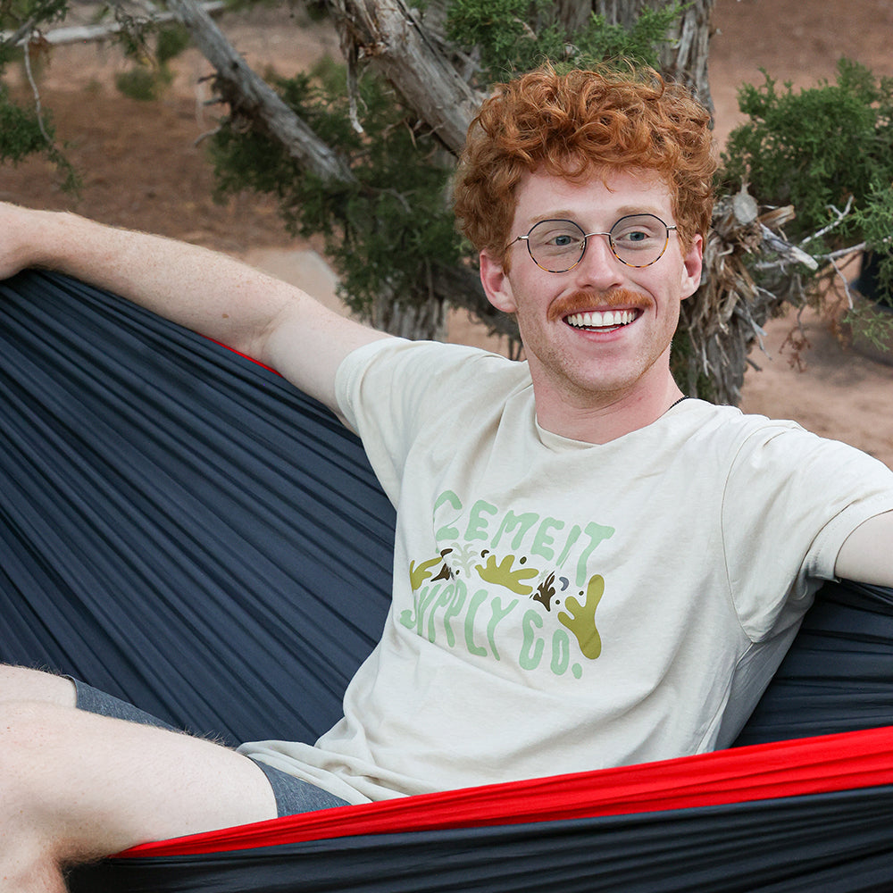 Tan Matisse Tee on Person in a hammock