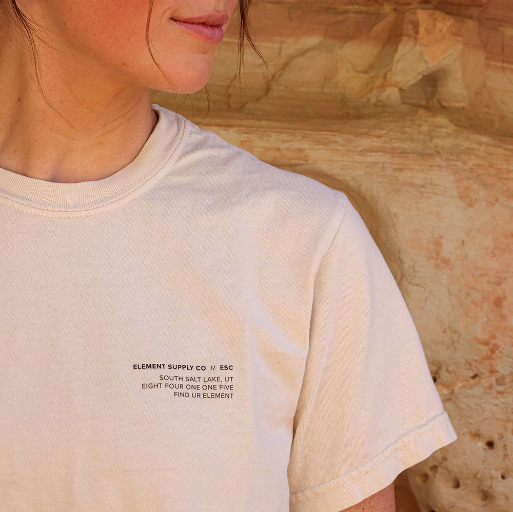 Text on Tee up close